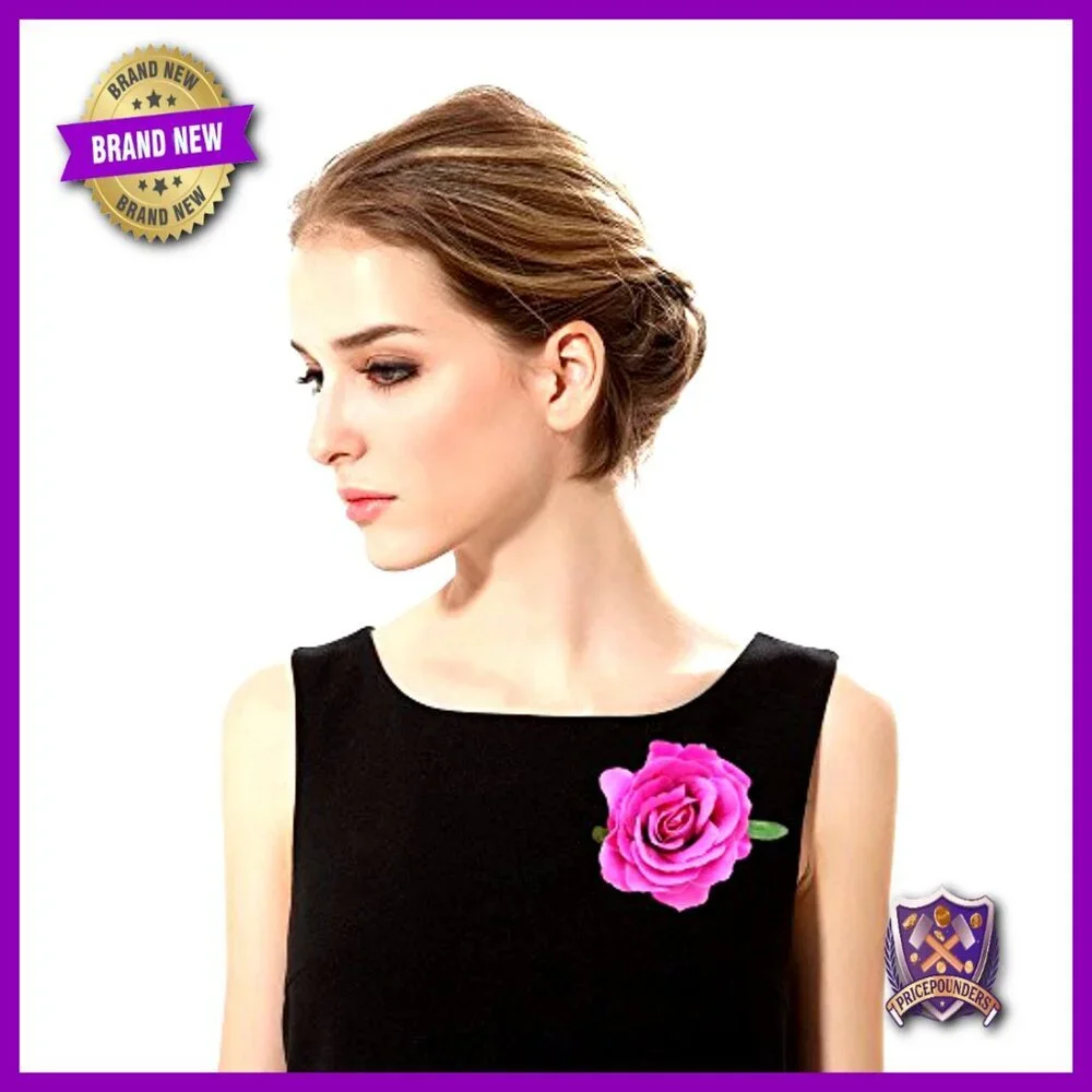 10-Pack Rose Hair Clip Brooch Set for Bridal Flamenco Dancer Headpiece